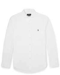 Мужская белая льняная рубашка с длинным рукавом от Polo Ralph Lauren