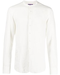 Мужская белая льняная рубашка с длинным рукавом от Ralph Lauren Purple Label