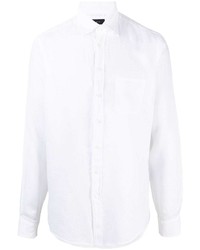 Мужская белая льняная рубашка с длинным рукавом от Sease