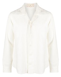 Мужская белая льняная рубашка с длинным рукавом от SMR Days