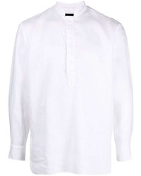 Мужская белая льняная рубашка с длинным рукавом от Tagliatore