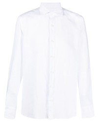 Мужская белая льняная рубашка с длинным рукавом от Tintoria Mattei