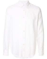 Мужская белая льняная рубашка с длинным рукавом от Venroy