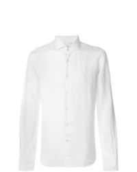 Мужская белая льняная рубашка с длинным рукавом от Xacus