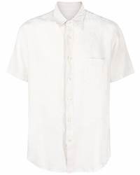 Мужская белая льняная рубашка с коротким рукавом от 120% Lino