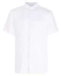 Мужская белая льняная рубашка с коротким рукавом от Armani Exchange