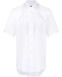 Мужская белая льняная рубашка с коротким рукавом от Billionaire