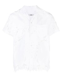 Мужская белая льняная рубашка с коротким рукавом от Bode