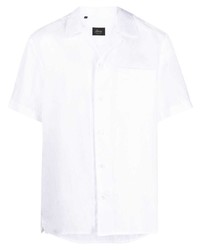 Мужская белая льняная рубашка с коротким рукавом от Brioni