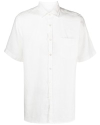 Мужская белая льняная рубашка с коротким рукавом от Canali