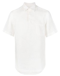 Мужская белая льняная рубашка с коротким рукавом от Costumein
