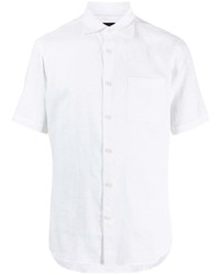 Мужская белая льняная рубашка с коротким рукавом от D'urban