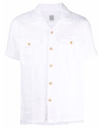 Мужская белая льняная рубашка с коротким рукавом от Eleventy