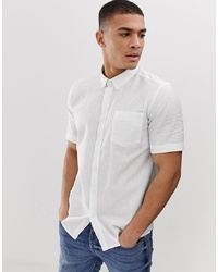 Мужская белая льняная рубашка с коротким рукавом от French Connection