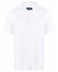 Мужская белая льняная рубашка с коротким рукавом от Frescobol Carioca