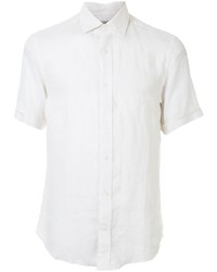 Мужская белая льняная рубашка с коротким рукавом от Gieves & Hawkes