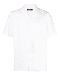 Мужская белая льняная рубашка с коротким рукавом от J. Lindeberg