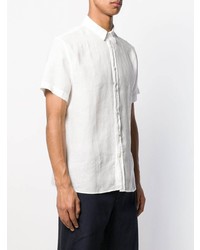 Мужская белая льняная рубашка с коротким рукавом от J. Lindeberg