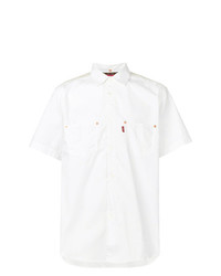 Мужская белая льняная рубашка с коротким рукавом от Junya Watanabe MAN