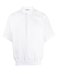 Мужская белая льняная рубашка с коротким рукавом от La Fileria For D'aniello