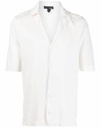 Мужская белая льняная рубашка с коротким рукавом от Lardini