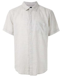 Мужская белая льняная рубашка с коротким рукавом от OSKLEN
