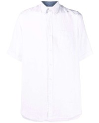 Мужская белая льняная рубашка с коротким рукавом от Paul & Shark