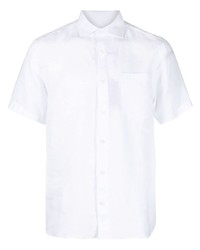 Мужская белая льняная рубашка с коротким рукавом от Paul & Shark