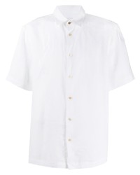 Мужская белая льняная рубашка с коротким рукавом от Paul Smith
