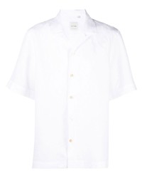 Мужская белая льняная рубашка с коротким рукавом от Paul Smith