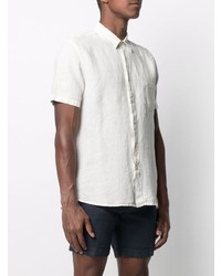 Мужская белая льняная рубашка с коротким рукавом от 120% Lino