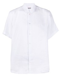 Мужская белая льняная рубашка с коротким рукавом от PMD