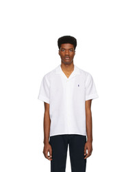 Мужская белая льняная рубашка с коротким рукавом от Polo Ralph Lauren