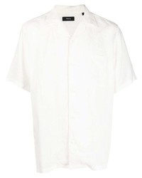 Мужская белая льняная рубашка с коротким рукавом от Theory