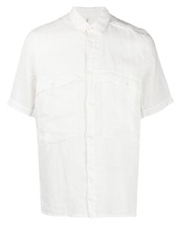 Мужская белая льняная рубашка с коротким рукавом от Transit