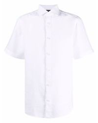 Мужская белая льняная рубашка с коротким рукавом от Z Zegna