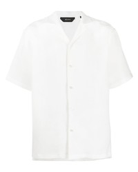 Мужская белая льняная рубашка с коротким рукавом от Zegna