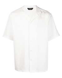 Мужская белая льняная рубашка с коротким рукавом от Zegna