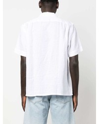 Мужская белая льняная футболка-поло с вышивкой от Polo Ralph Lauren