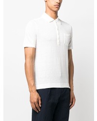 Мужская белая льняная футболка-поло от Massimo Alba