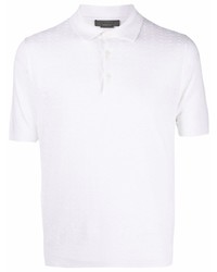 Мужская белая льняная футболка-поло от Corneliani