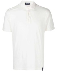 Мужская белая льняная футболка-поло от Drumohr