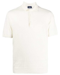 Мужская белая льняная футболка-поло от Drumohr