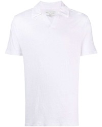 Мужская белая льняная футболка-поло от Officine Generale