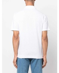 Мужская белая льняная футболка-поло от Jacob Cohen