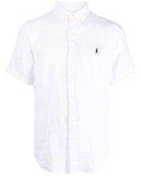 Мужская белая льняная футболка-поло от Polo Ralph Lauren