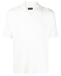 Мужская белая льняная футболка-поло от Roberto Collina