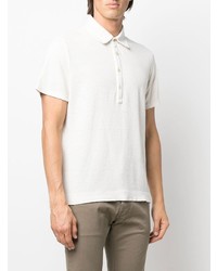 Мужская белая льняная футболка-поло от Boglioli