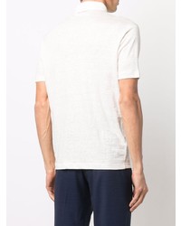 Мужская белая льняная футболка-поло от Loro Piana