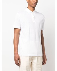 Мужская белая льняная футболка-поло от BOSS